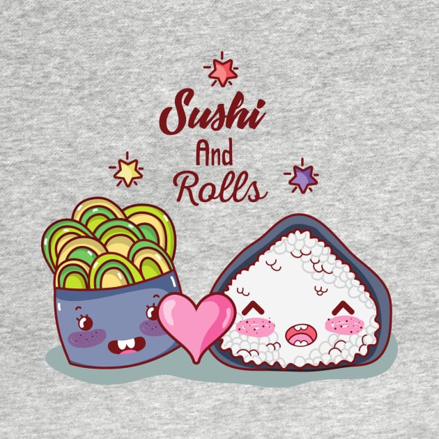 kawaii sushi by Nikoleart